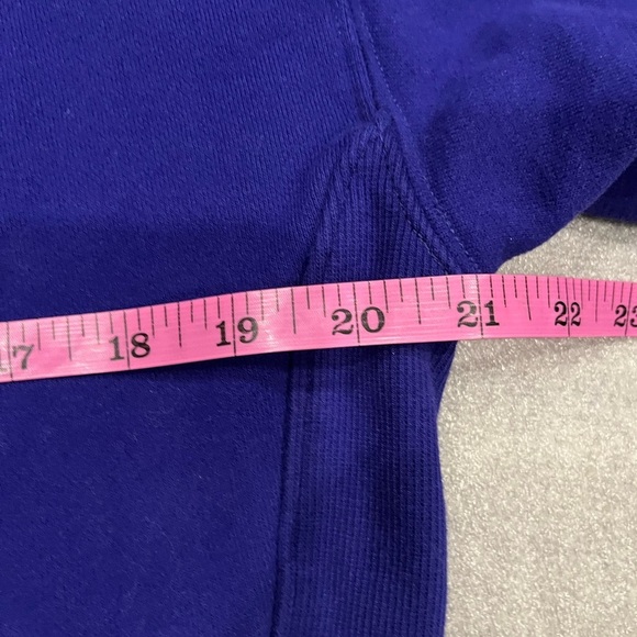 [M]TNA Purple Crew N LS Fleece Boyfriend Cropped Sweatshirt Relaxed rolled hem - Picture 5 of 9